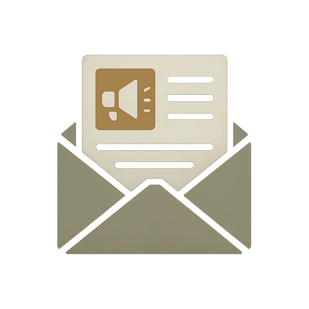 Make an icon for newsletter with colors 55664b B39103 d0cbad 2c312c do not add any words